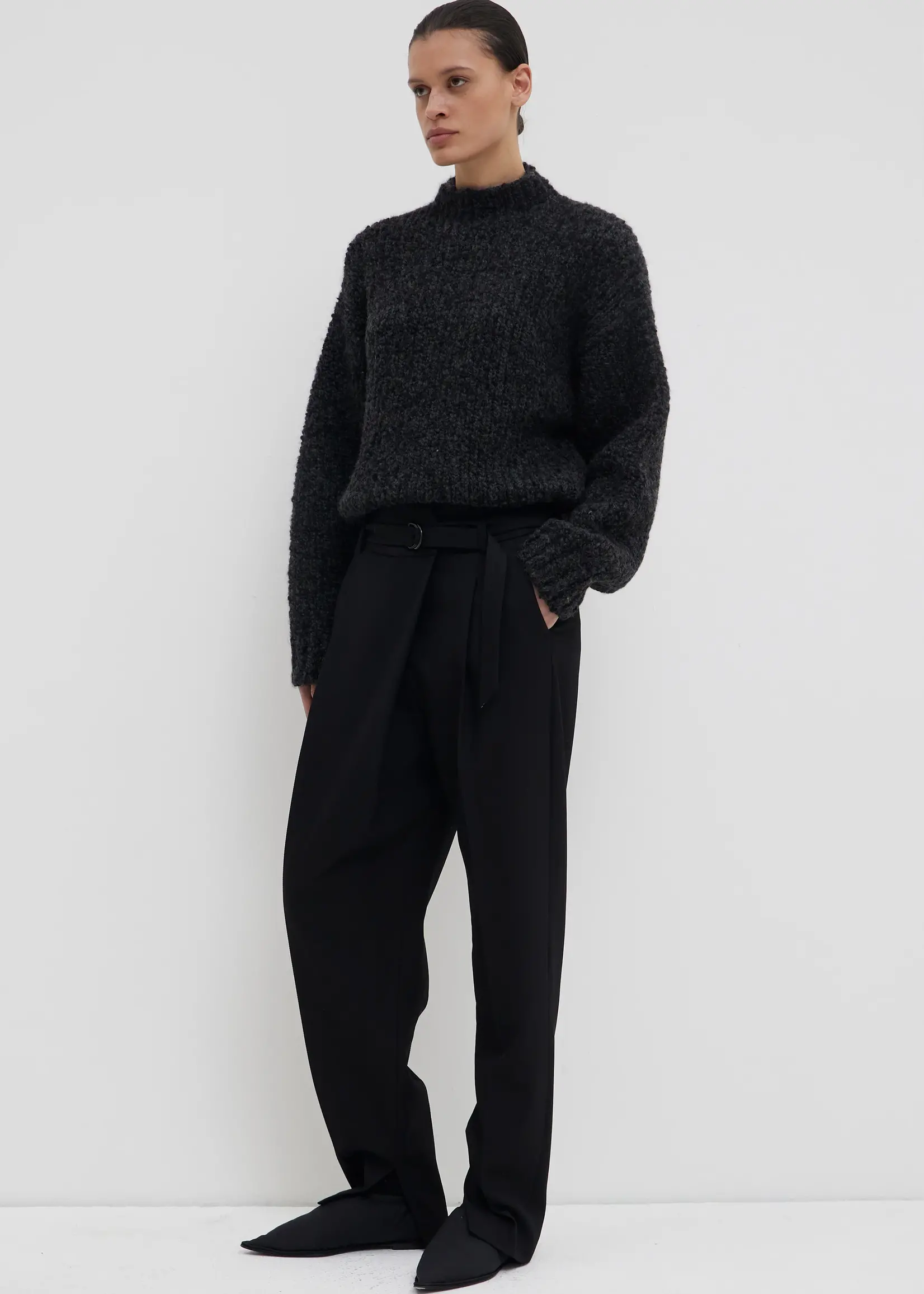 CHRISTIAN WIJNANTS Christian Wijnants Kenzia Chunky Boucle Sweater | Anthracite