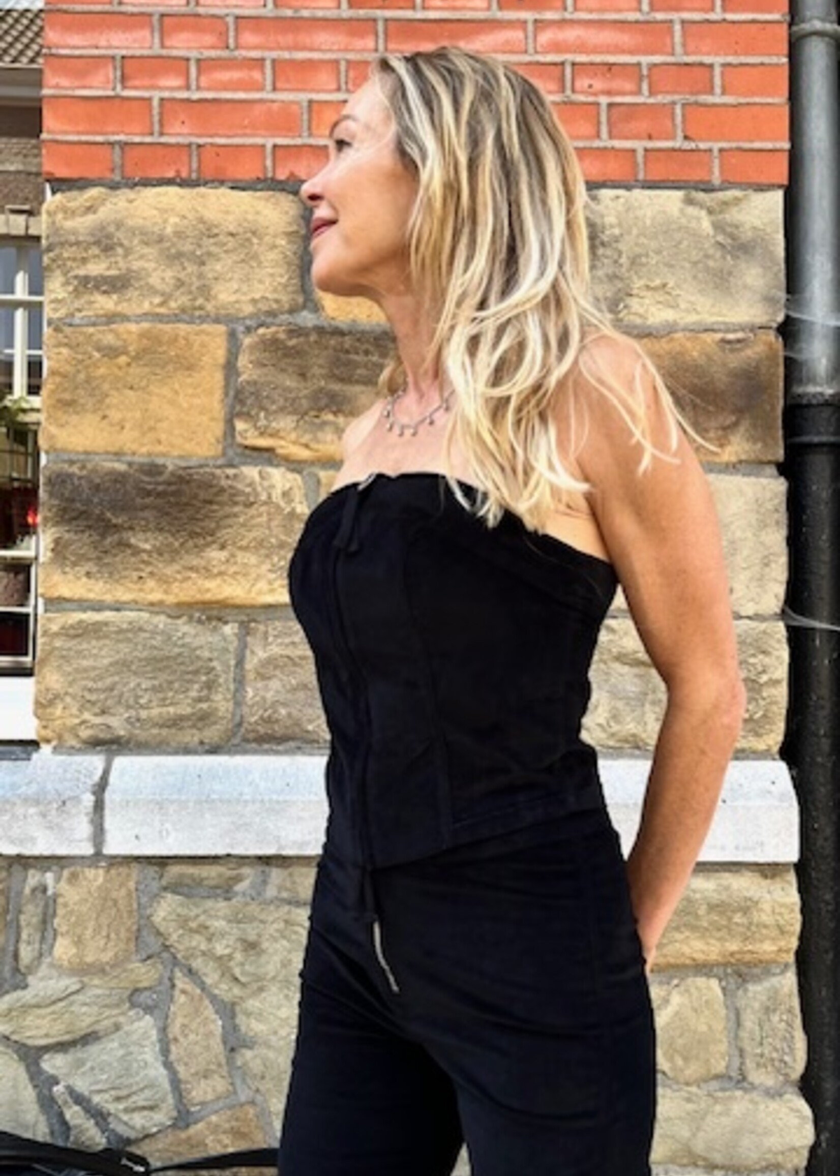 THOM KROM Thom Krom WTS 576 Velvet Corset with Zipp | Black