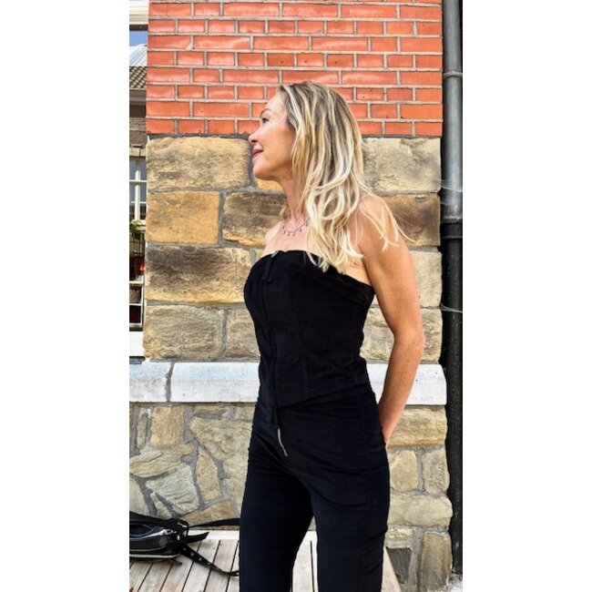 Thom Krom WTS 576 Velvet Corset with Zipp | Black
