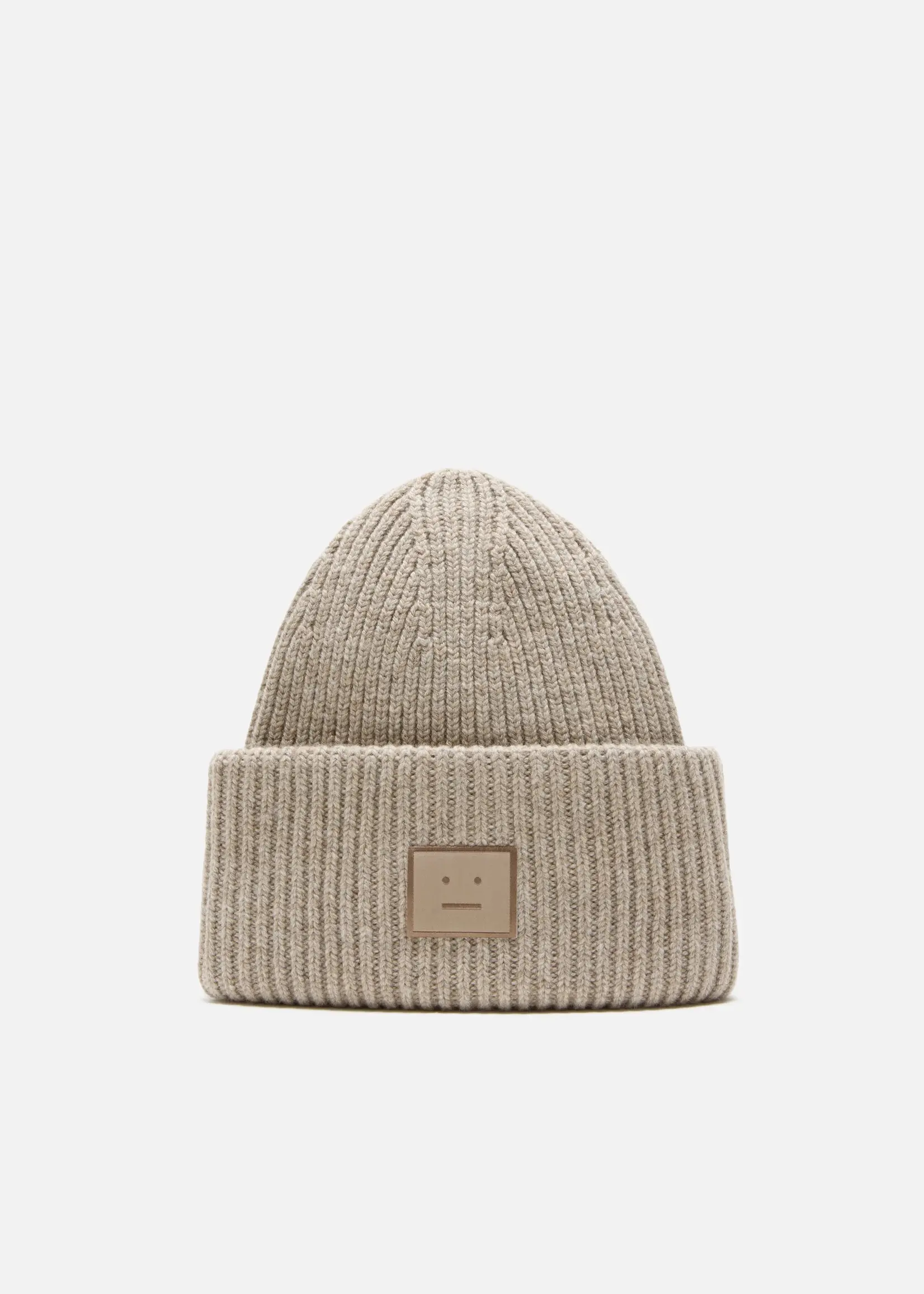ACNE STUDIOS Acne Studios Large Face  Logo Beanie | Greige Melange