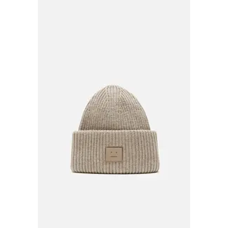 ACNE STUDIOS Acne Studios Large Face  Logo Beanie | Greige Melange