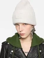 ACNE STUDIOS Acne Studios Large Face Logo Beanie| light grey