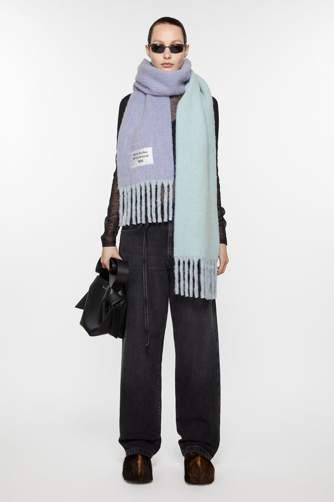 Acne Studios Bicolor Alpaca scarf| blue lightblue - La Neuvieme
