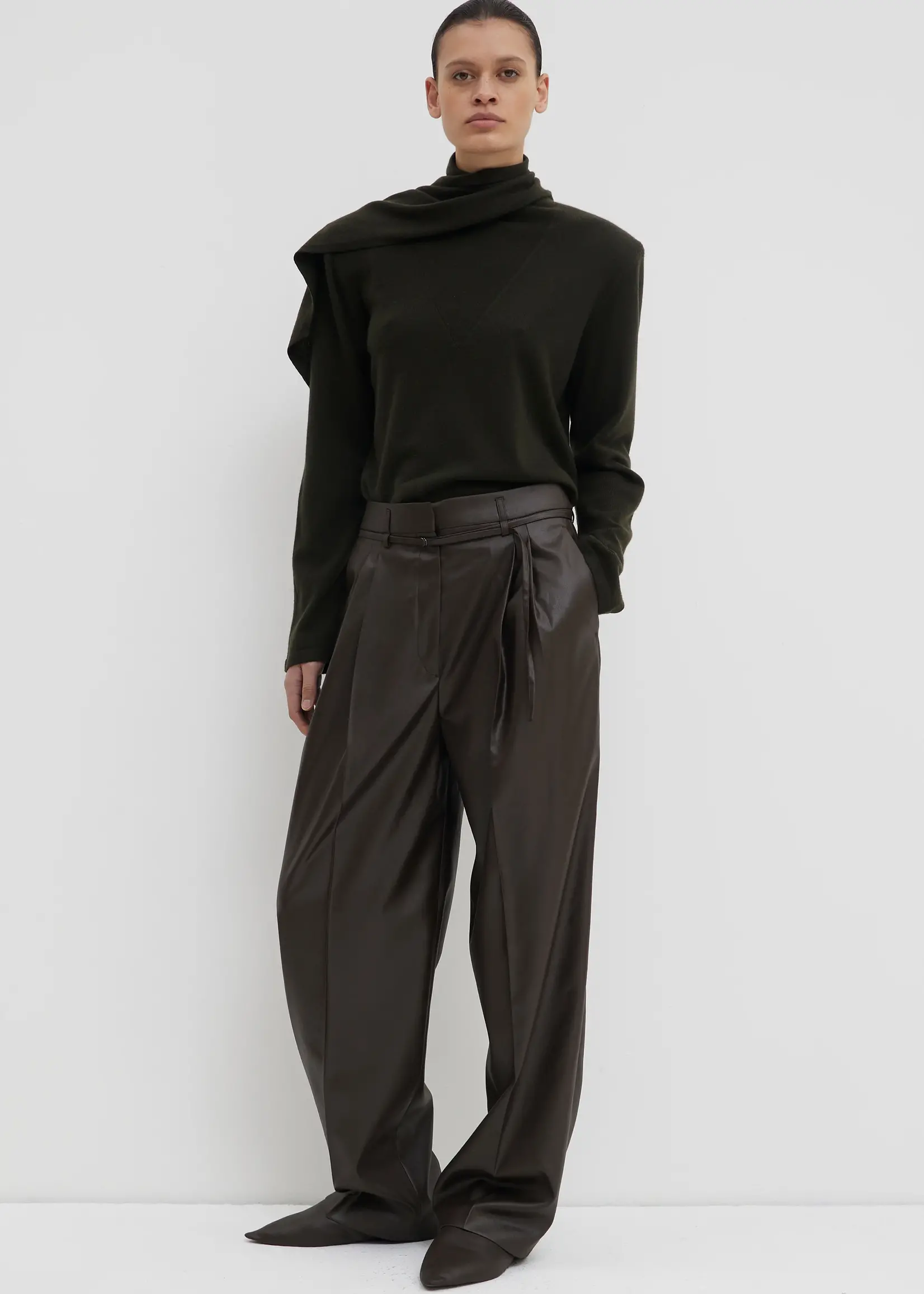 CHRISTIAN WIJNANTS Christian Wijnants Pina Pleated Wide Trousers | Seaweed