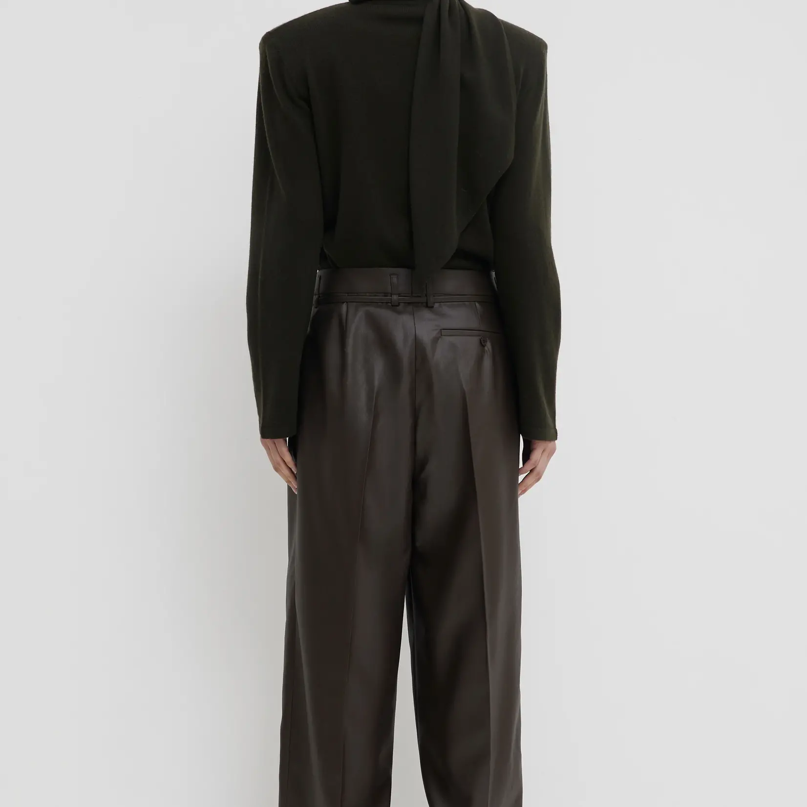 CHRISTIAN WIJNANTS Christian Wijnants Pina pleated wide trousers |seaweed
