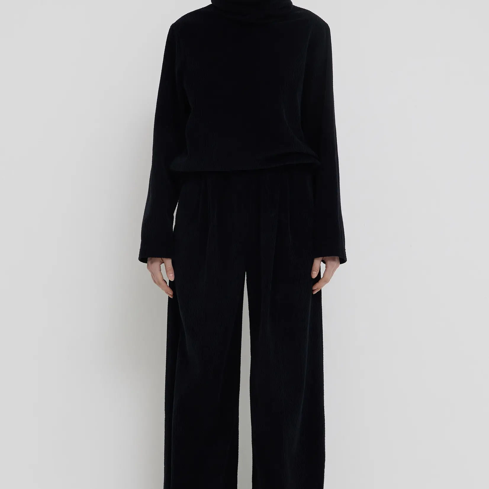 CHRISTIAN WIJNANTS Christian Wijnants Pisha wide garment corduroy pants| black