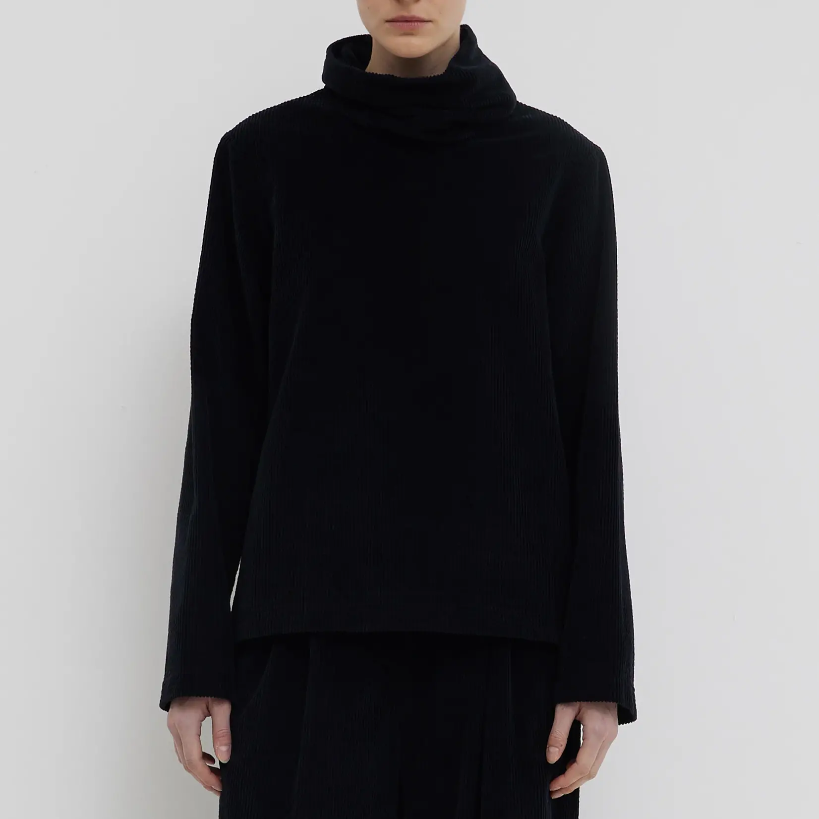 CHRISTIAN WIJNANTS Christian Wijnants Tiba garment dye corduroy top|black