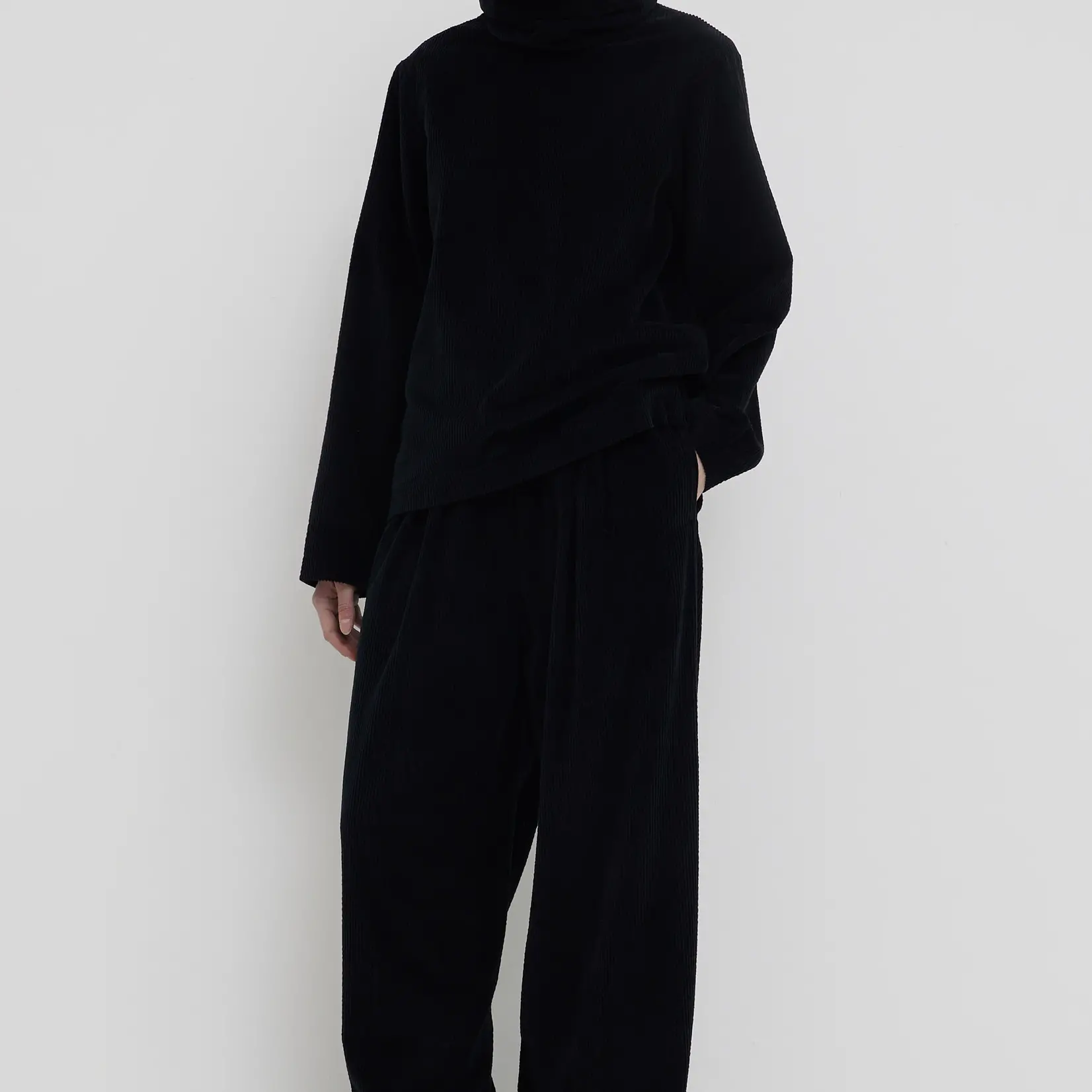 CHRISTIAN WIJNANTS Christian Wijnants Tiba garment dye corduroy top|black