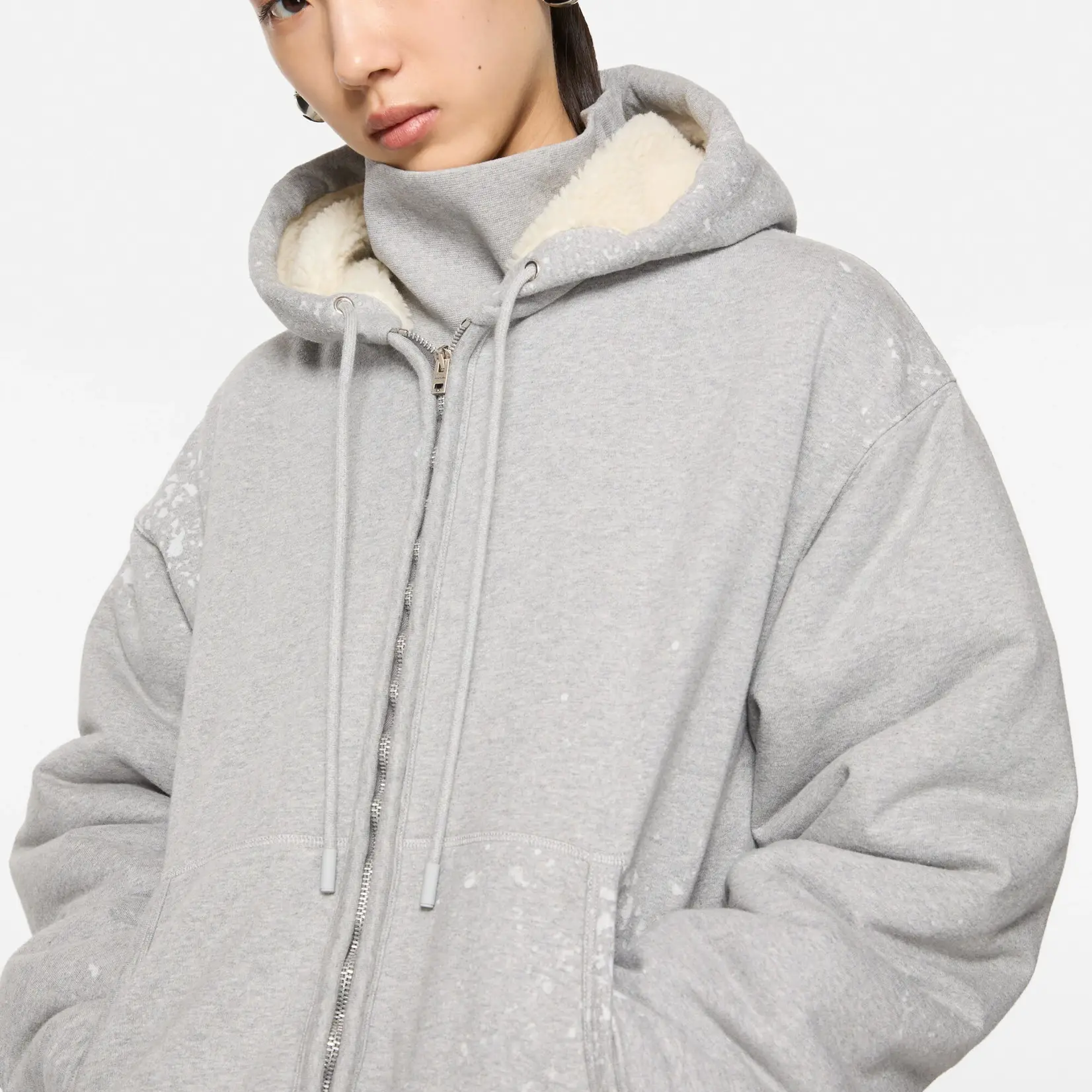 ACNE STUDIOS Acne Studios hooded zipper sweater| grey melange