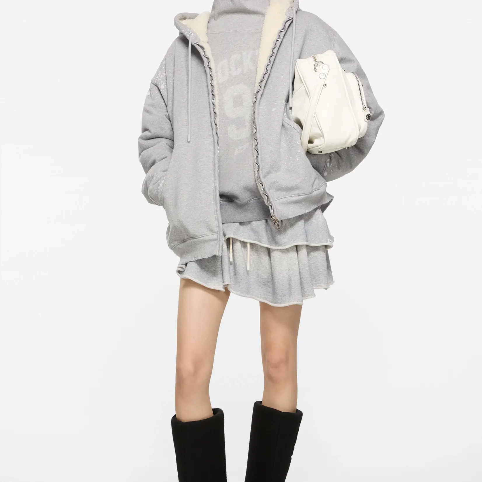 ACNE STUDIOS Acne Studios hooded zipper sweater| grey melange