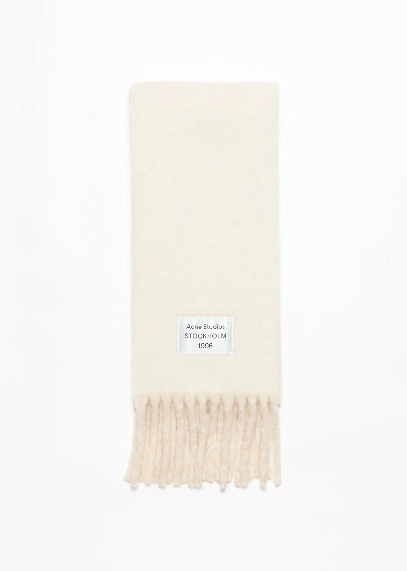 ACNE STUDIOS Acne Studios bicolor alpaca scarf| white/ beige