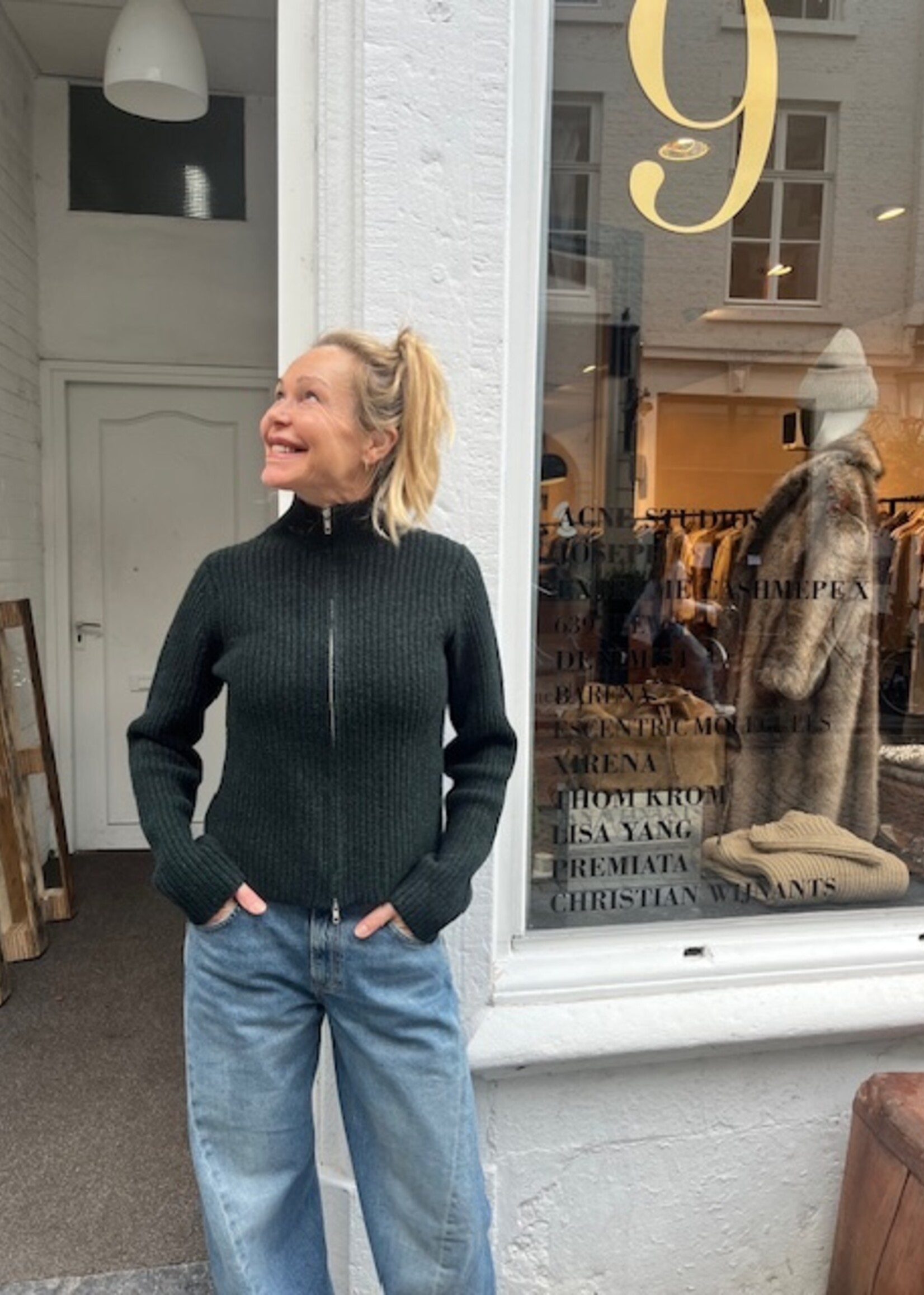 6397 6397 high neck zip up|  black pine