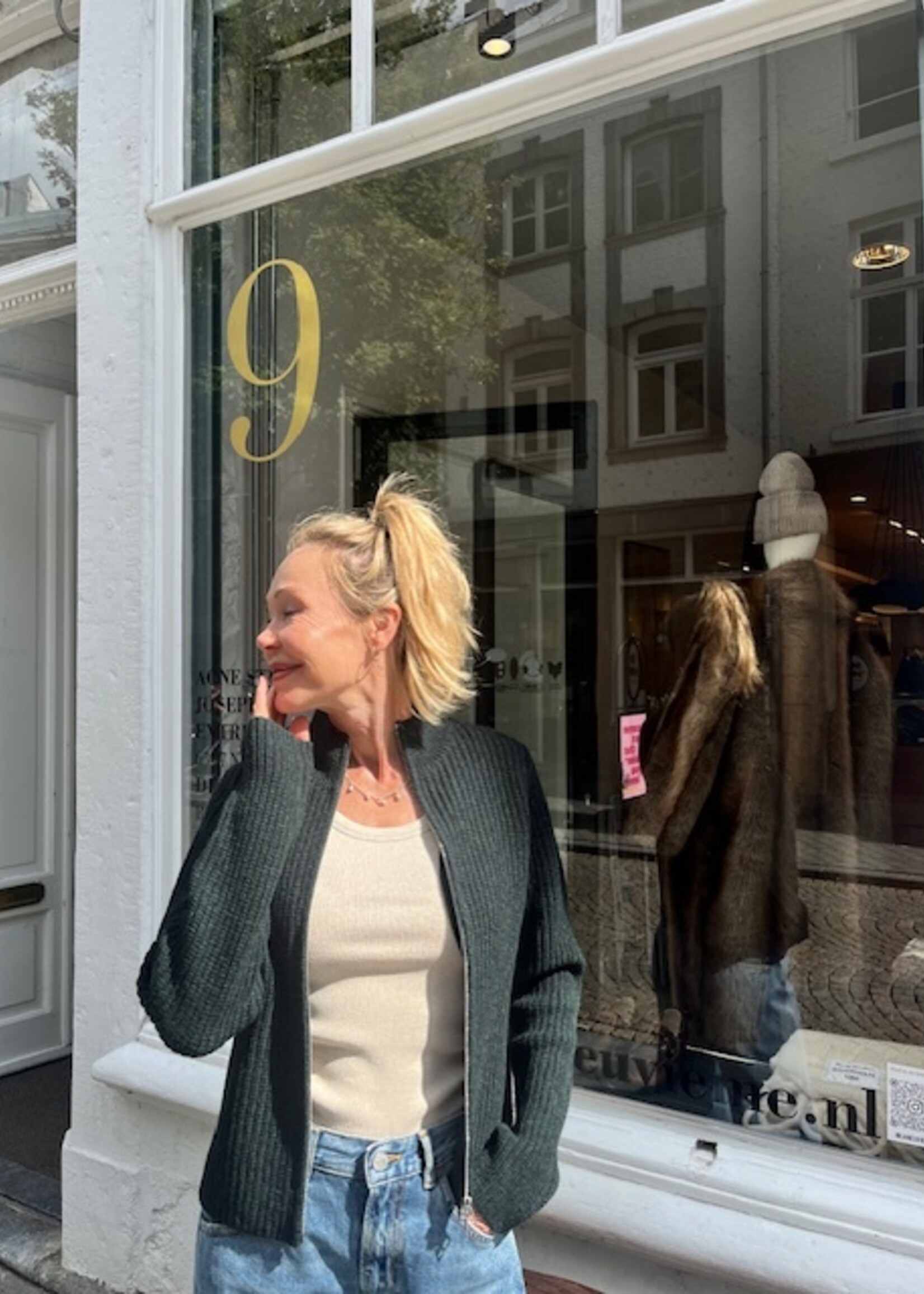 6397 6397 high neck zip up|  black pine