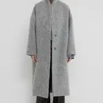 CHRISTIAN WIJNANTS Christian Wijnants Carajo long faux fur coat with shawl collar| grey mohair