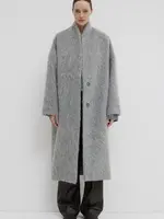 CHRISTIAN WIJNANTS Christian Wijnants Carajo long faux fur coat with shawl collar| grey mohair