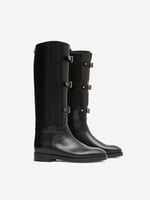 Durazzi Durazzi Riding Boots with Front Adjustable belts | Black