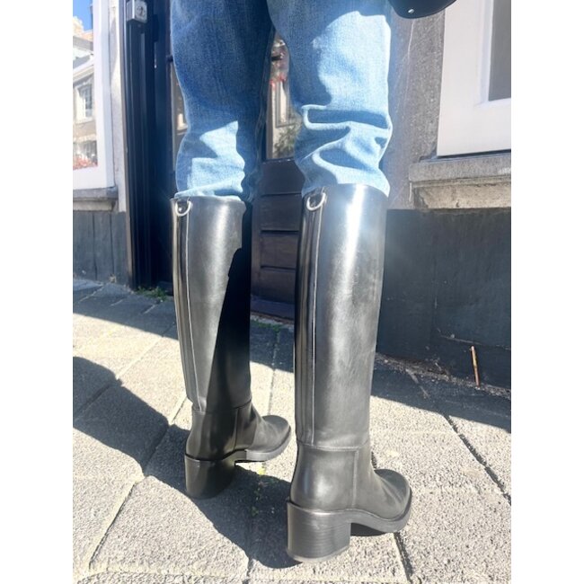Durazzi Durazzi Chunky Heel Riding Boots | Black