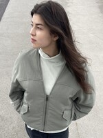 CHRISTIAN WIJNANTS Christian Wijnants Jadhila V Neck Padded Bomber,smoke