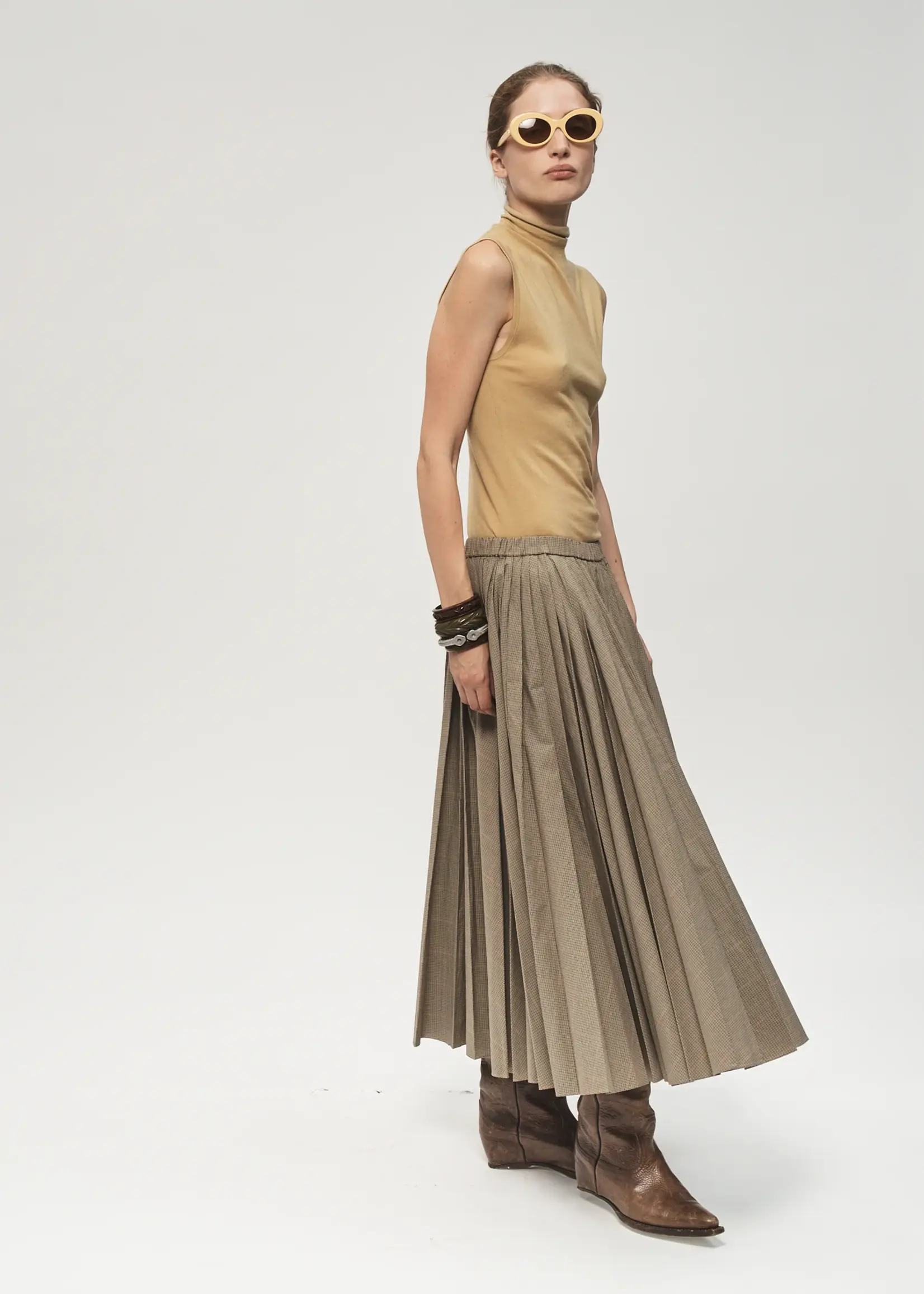 6397 6397 Pull on Pleated Skirt ,plaid