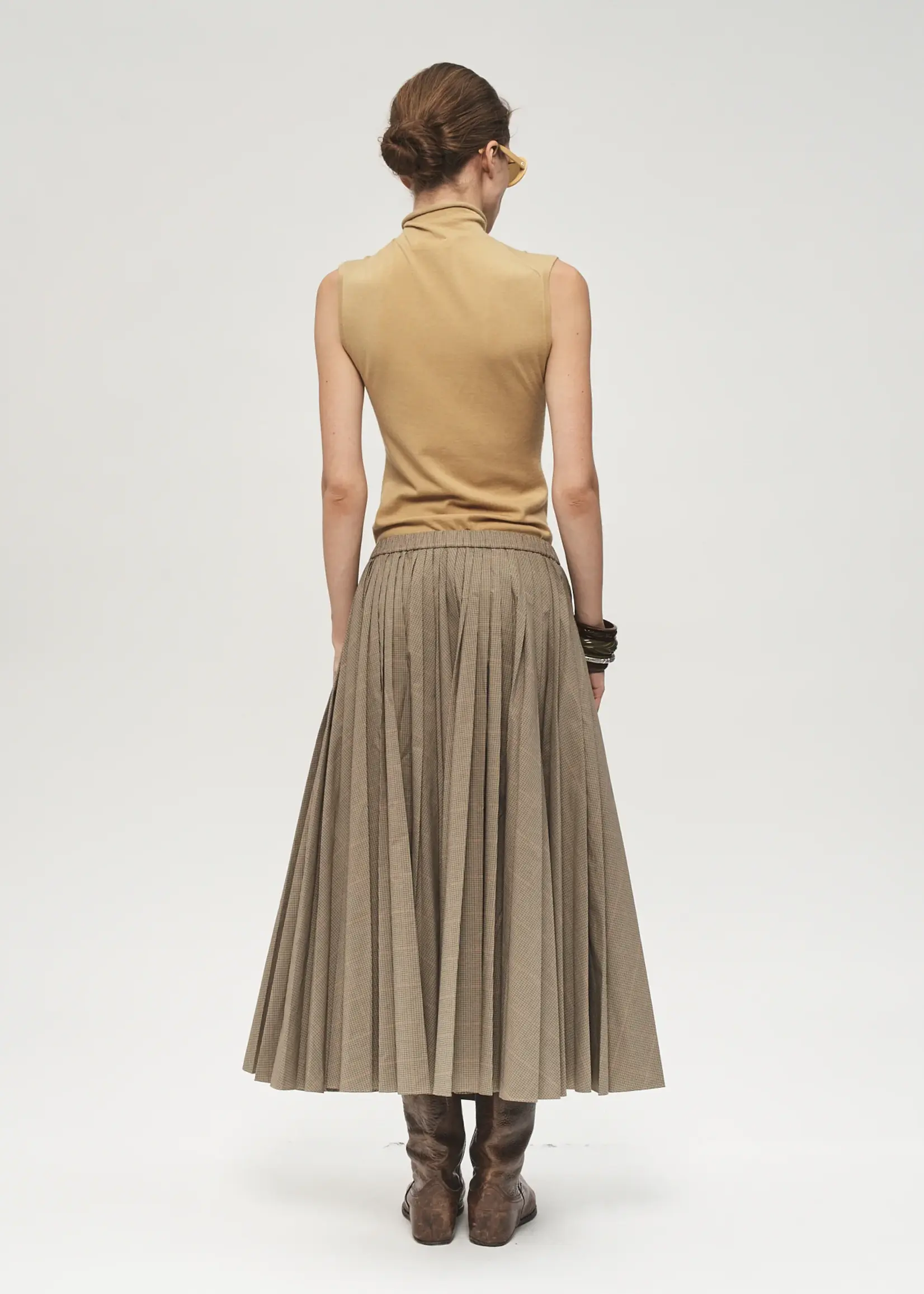 6397 6397 Pull on Pleated Skirt ,plaid