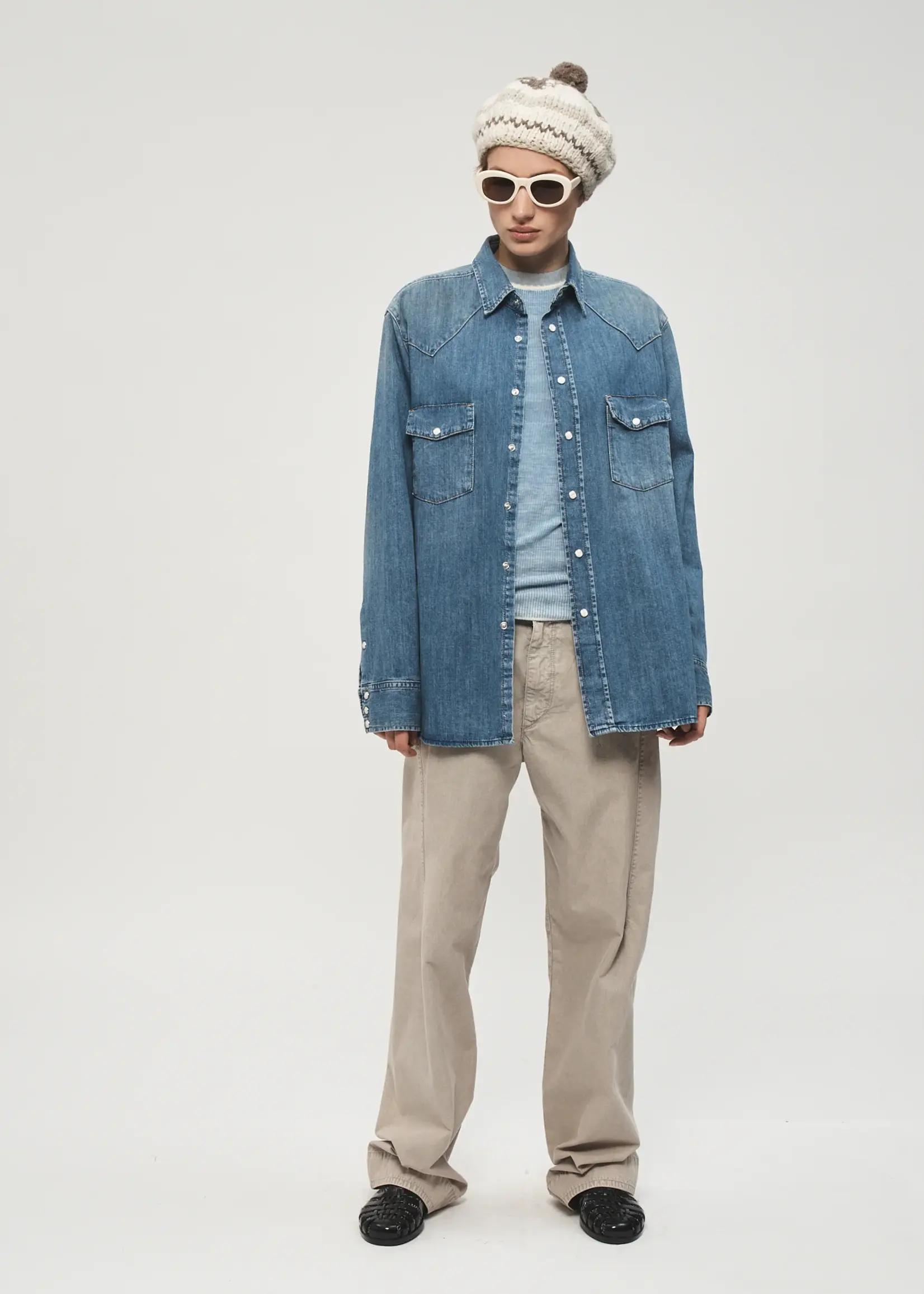 6397 6397 Denim Western Shirt, Light Ash Blue