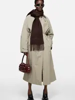 ACNE STUDIOS Acne Studios Wool Logo Scarf, Dark Brown Melange