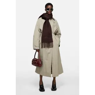 ACNE STUDIOS Acne Studios Wool Logo Scarf | Dark Brown Melange