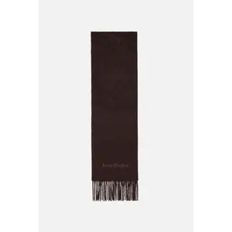 ACNE STUDIOS Acne Studios Wool Logo Scarf | Dark Brown Melange