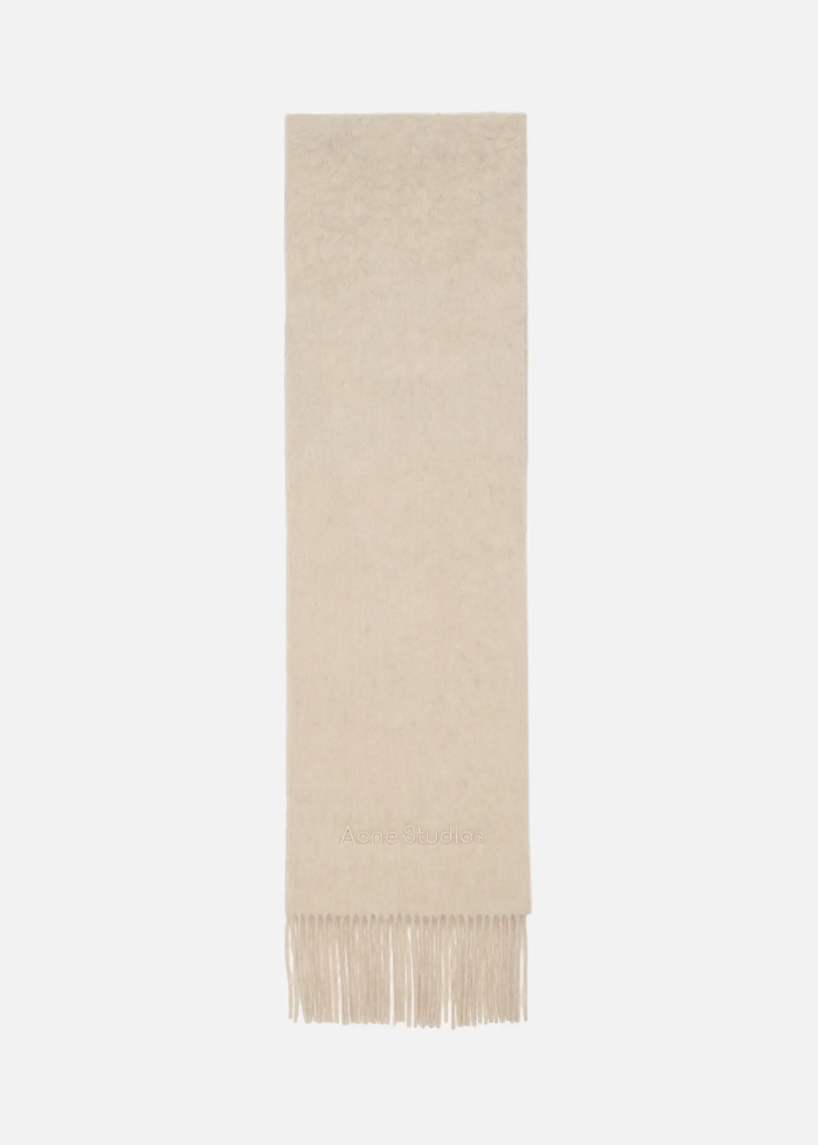 ACNE STUDIOS Acne Studios Wool Logo Scarf, Oatmeal Melange