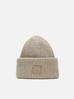 ACNE STUDIOS Acne Studios Large Face Logo Beanie, Greige Melange