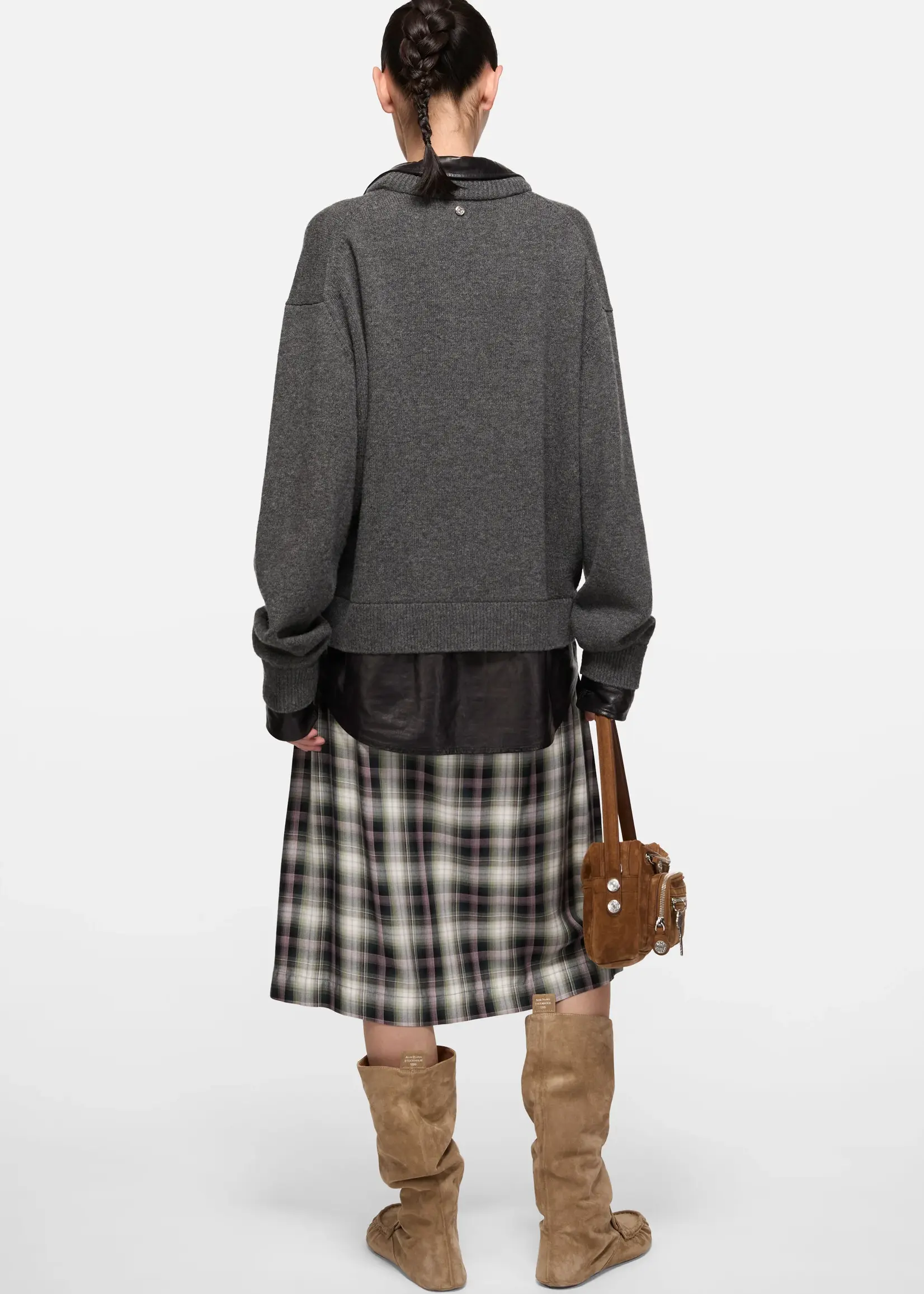 ACNE STUDIOS Acne Studios Check Midi Skirt | Black/Green
