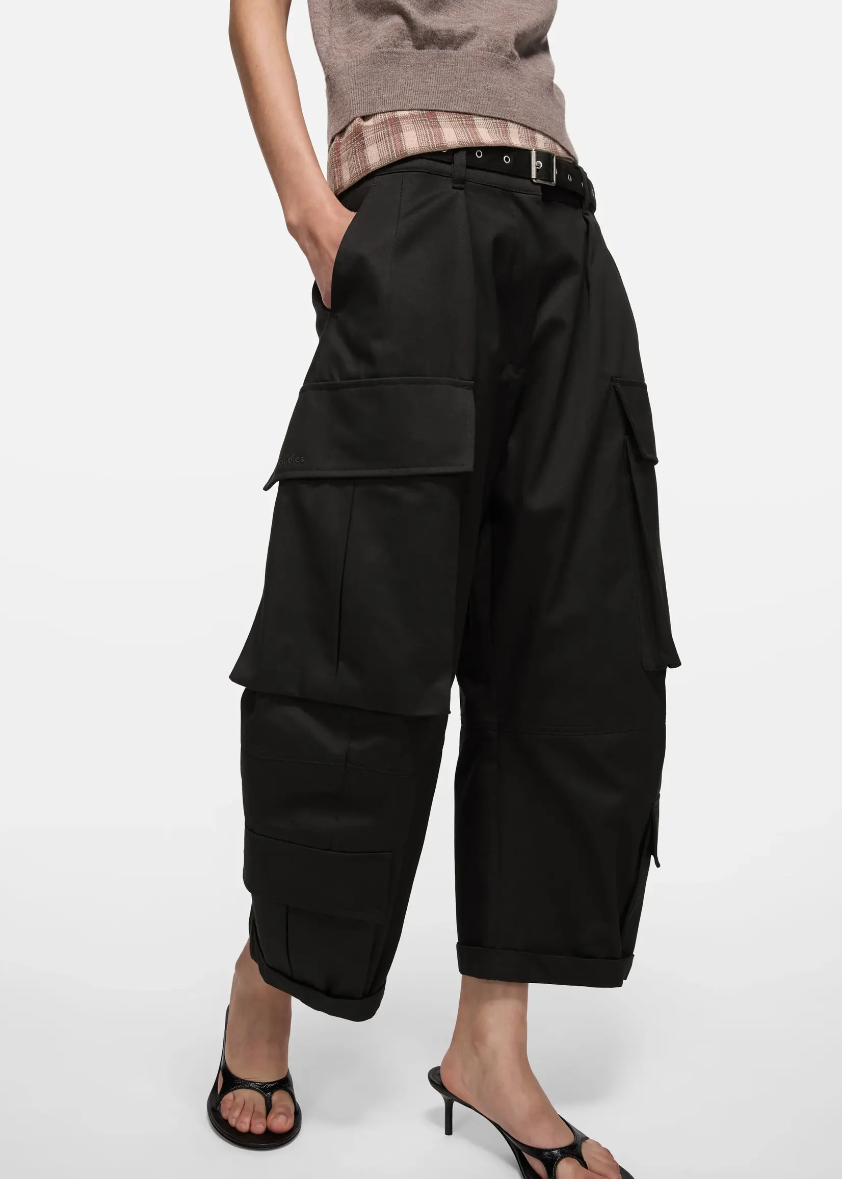 ACNE STUDIOS Acne Studios Twill Cargo Trousers, Black