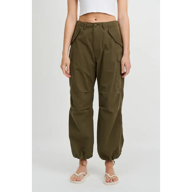 DENIMIST Cropped Cargo | Olive