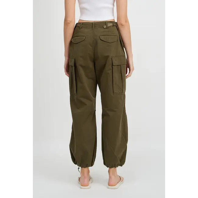 DENIMIST Cropped Cargo | Olive