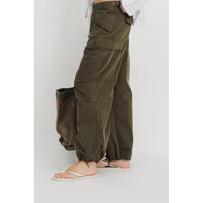 DENIMIST Cropped Cargo | Olive