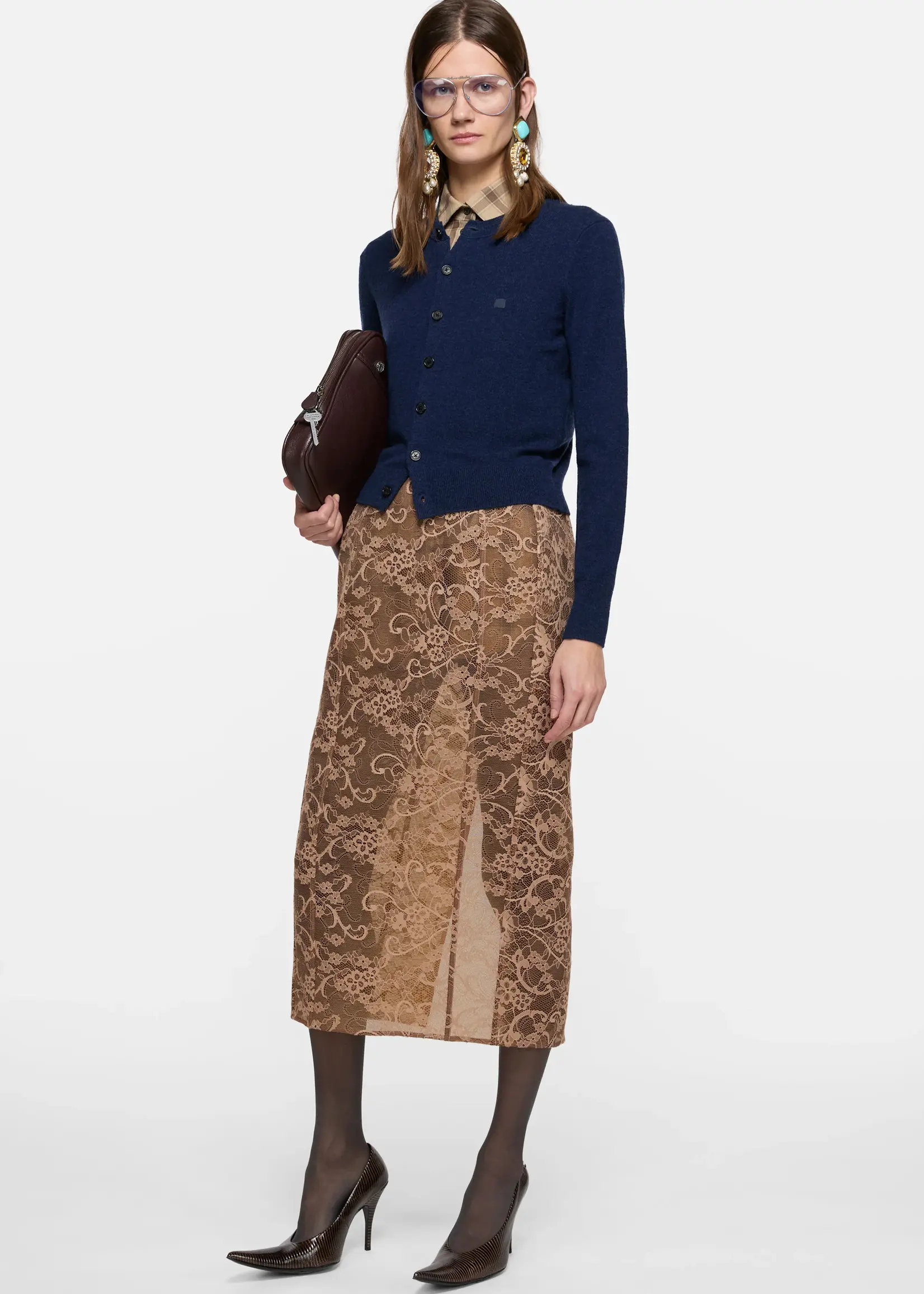 ACNE STUDIOS Acne Studios Fitted Cardigan Yak Wool | Navy Melange