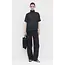 Washed Turtle Neck Organza Top | Black