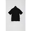 Washed Turtle Neck Organza Top | Black