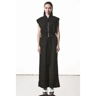 THOM KROM Thom Krom W J  219 croped sleeveles linnen jacket.Black