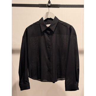 Xacus Xacus 100% Wool Cropped Shirt | Black