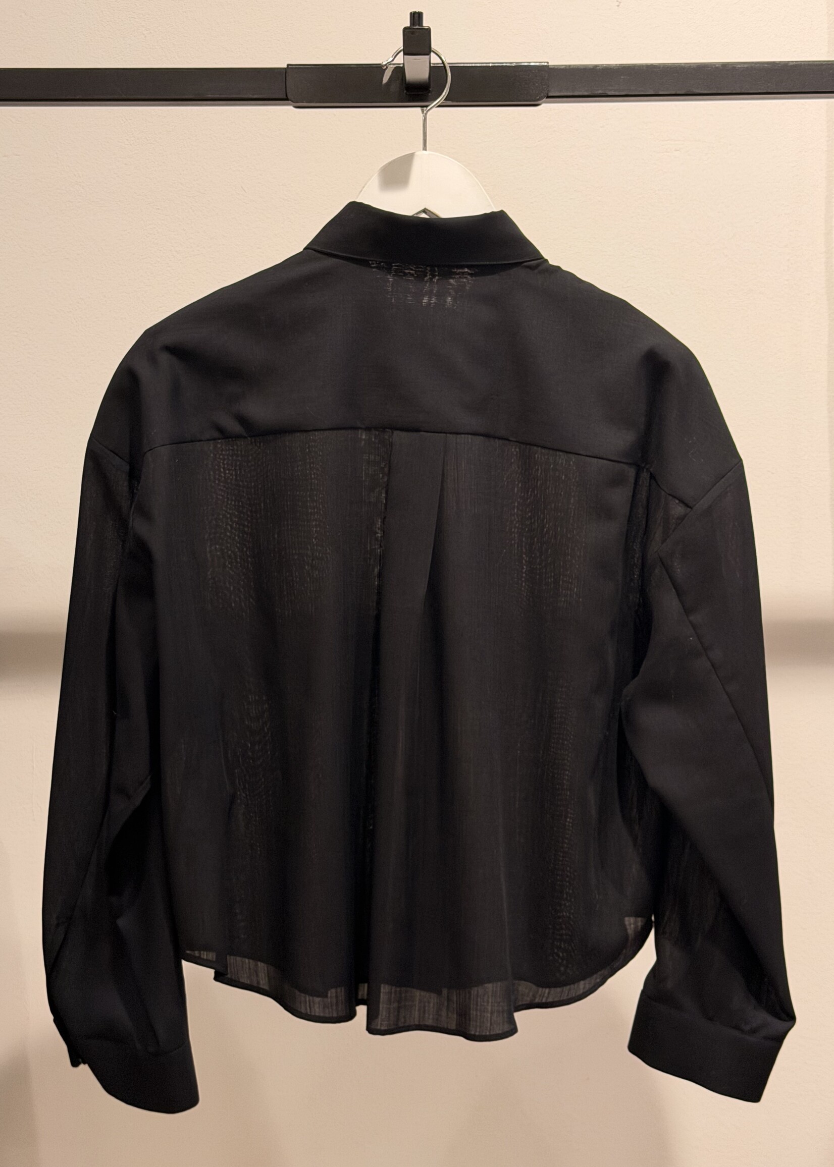 Xacus Xacus 100% Wool Cropped Shirt | Black