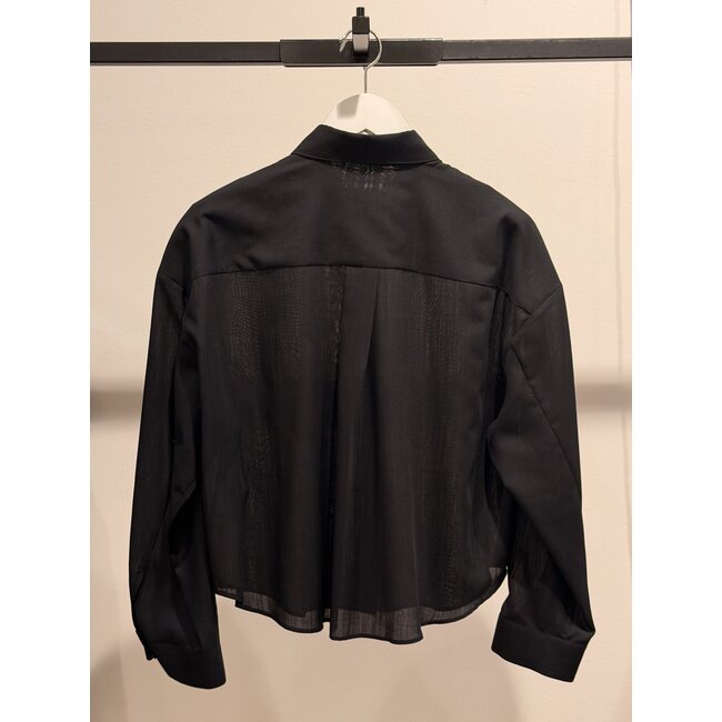 Xacus 100% Wool Cropped Shirt | Black
