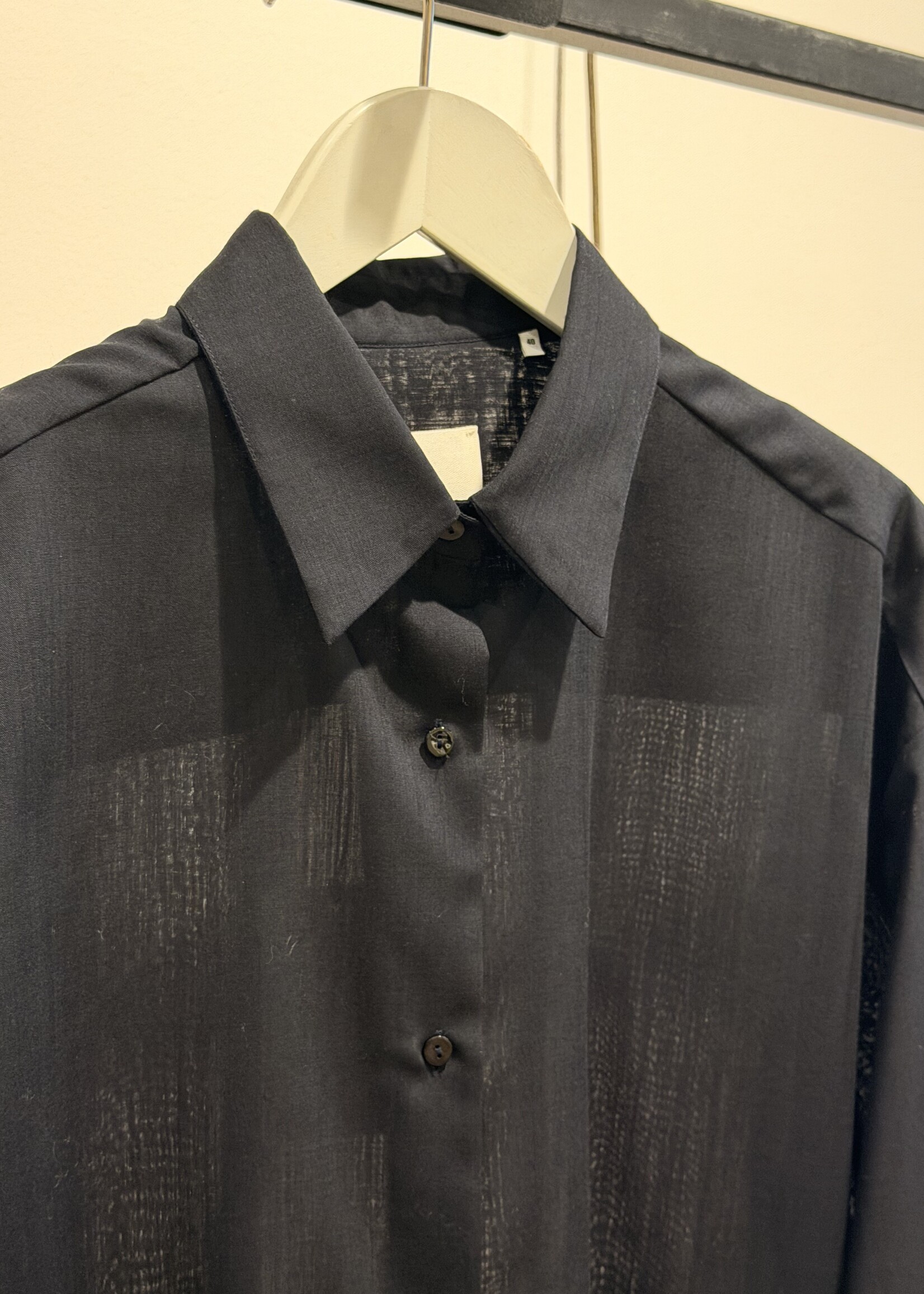 Xacus Xacus 100% Wool Cropped Shirt | Black