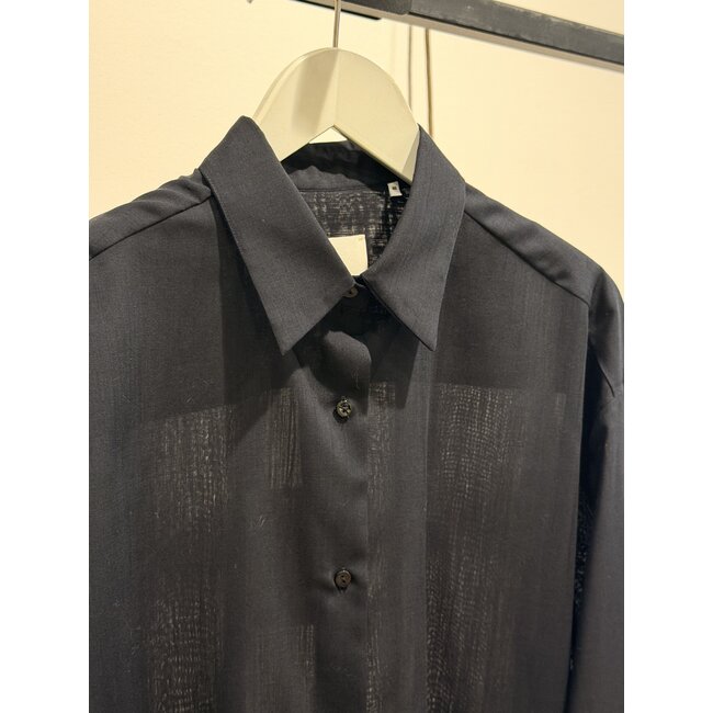 Xacus Xacus 100% Wool Cropped Shirt | Black