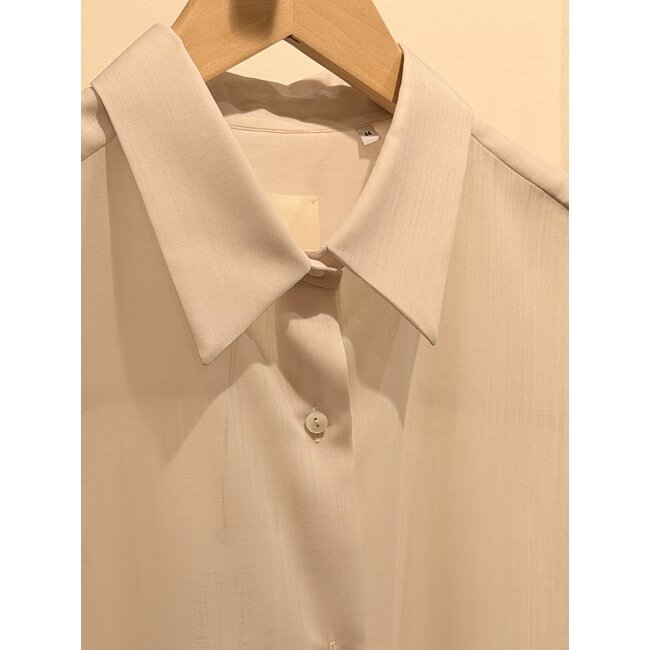 Xacus Xacus 100% Wool Cropped Shirt | Cement