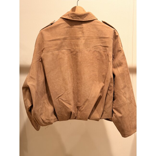 ALTER EGO  Meghan Suede Bomber | Dark Sand