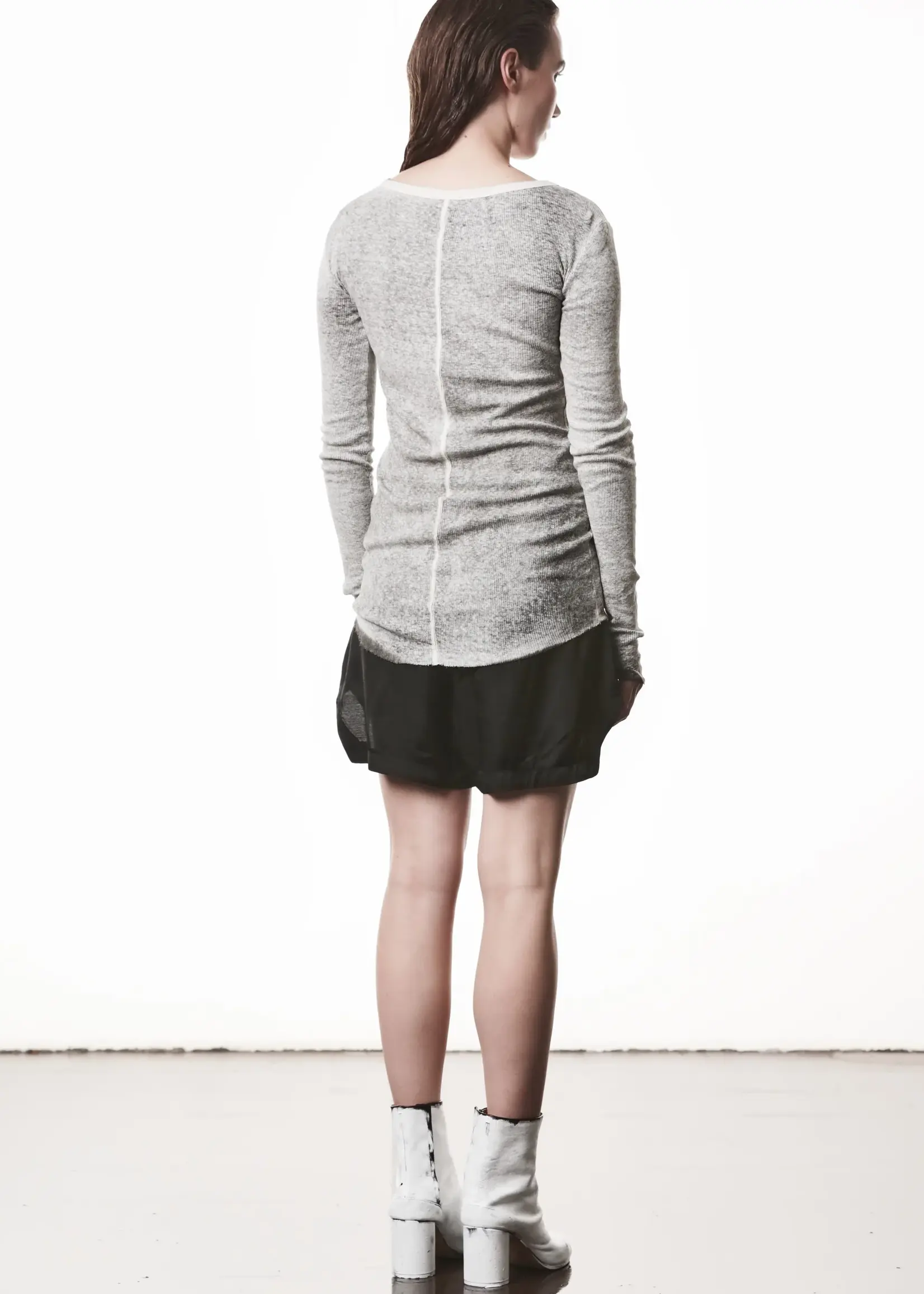 THOM KROM Thom Krom WTS615 Worked Long Sleeve Shirt | Spray Grey