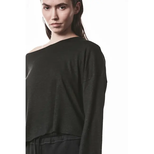 THOM KROM  WTS613 Cropped Long Sleeve | Black