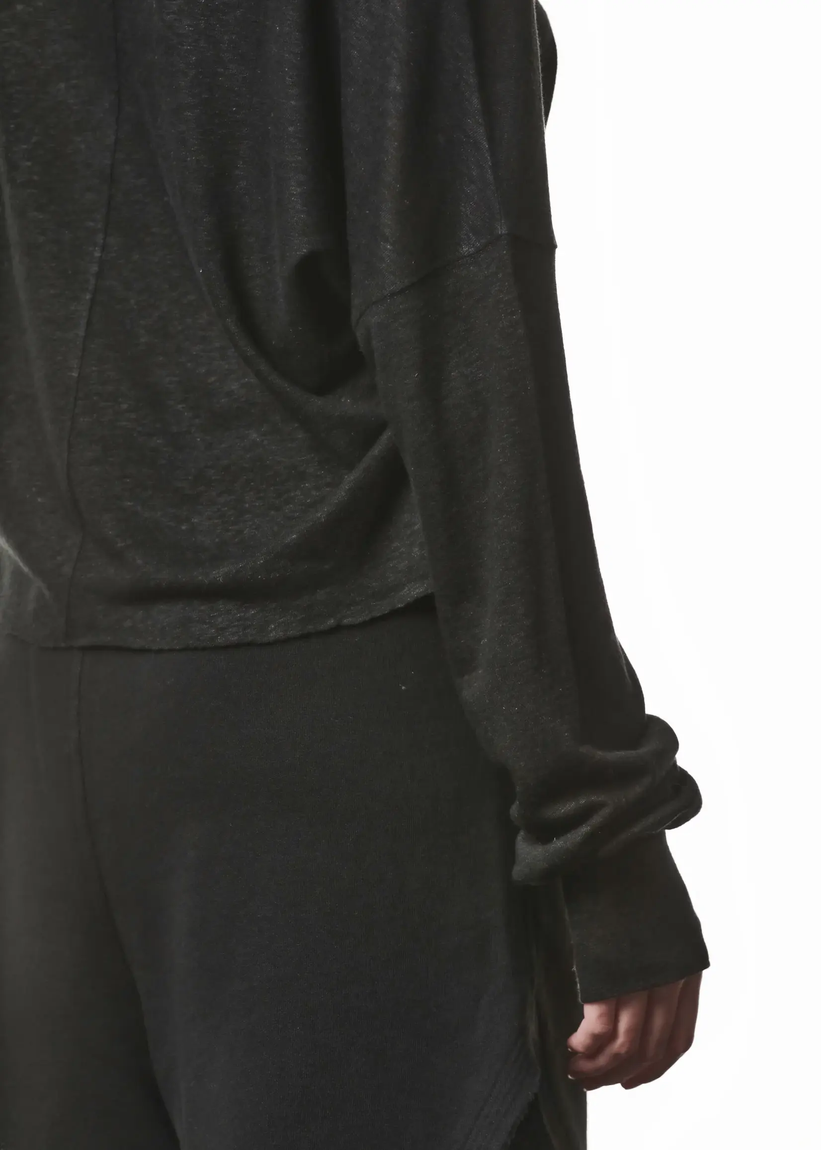 THOM KROM Thom Krom WTS613 Cropped Long Sleeve | Black