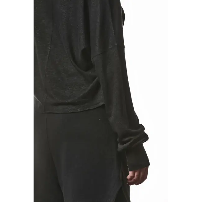 THOM KROM  WTS613 Cropped Long Sleeve | Black